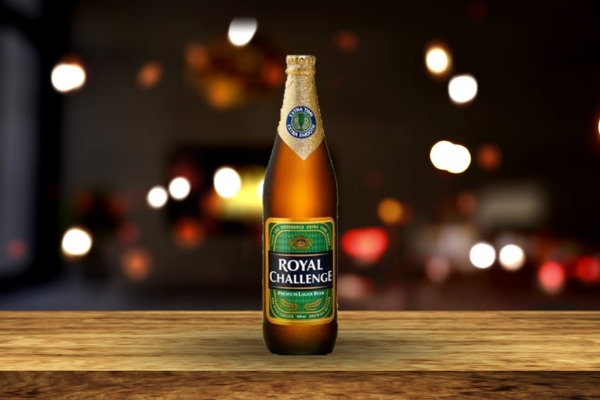 Royal Challenge Premium Lager Beer Bottle and Can