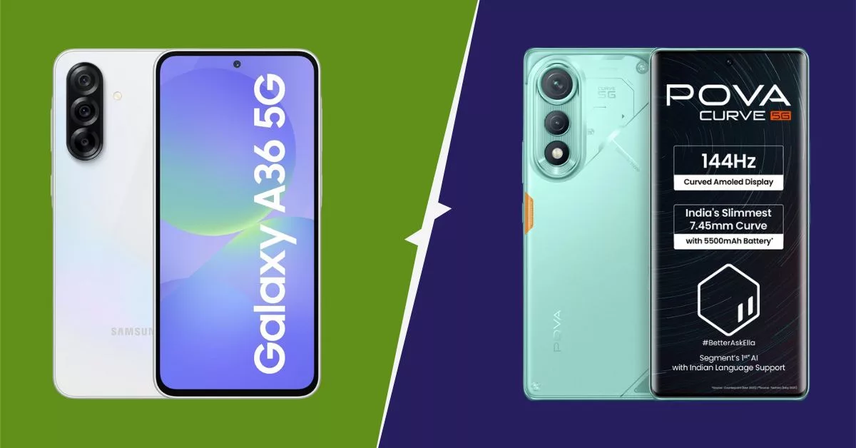 Samsung Galaxy A36 vs Tecno Pova Curve 5G — Which smartphone will give more value under Rs 17,000?