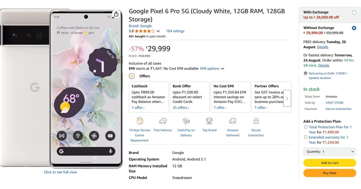 Google Pixel 6 Pro 5G Discount