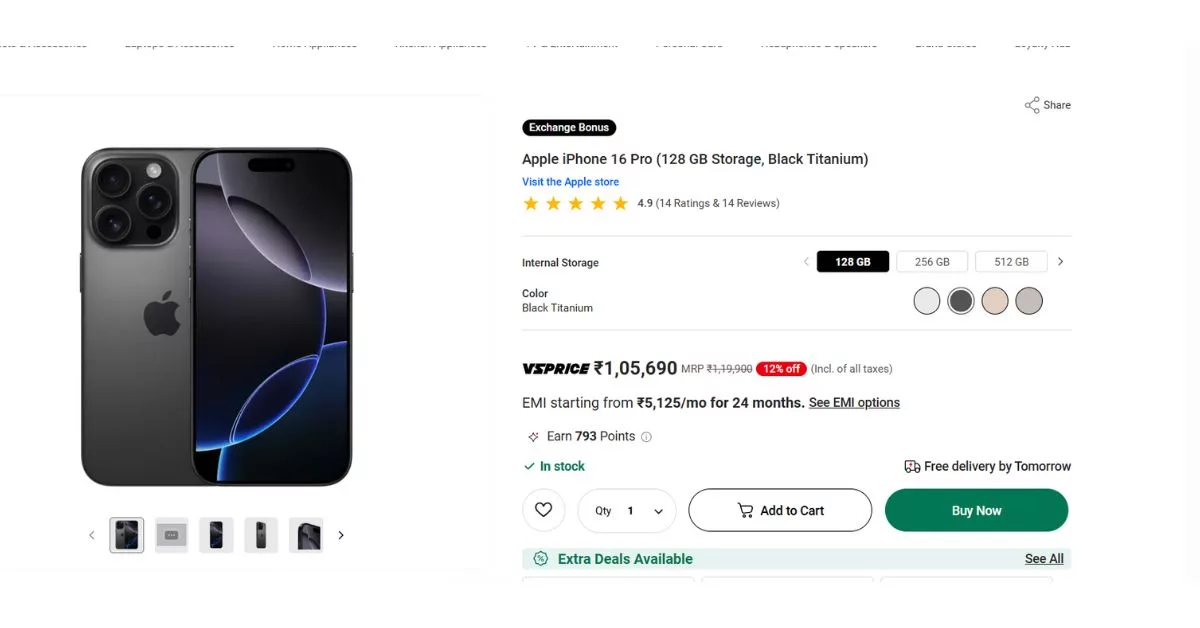 Huge Discount on iPhone 16 Pro at Vijay Sales Before iPhone 17 Launch