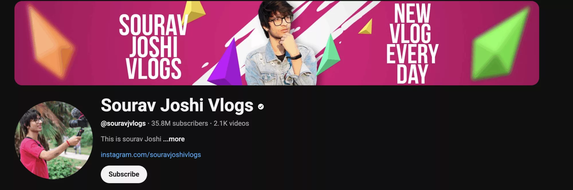 Sourav Joshi has 35.8 million subscribers on his vlogs channel as of September 2025.