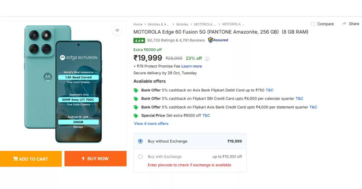 Motorola Edge 60 Fusion 5G Discount