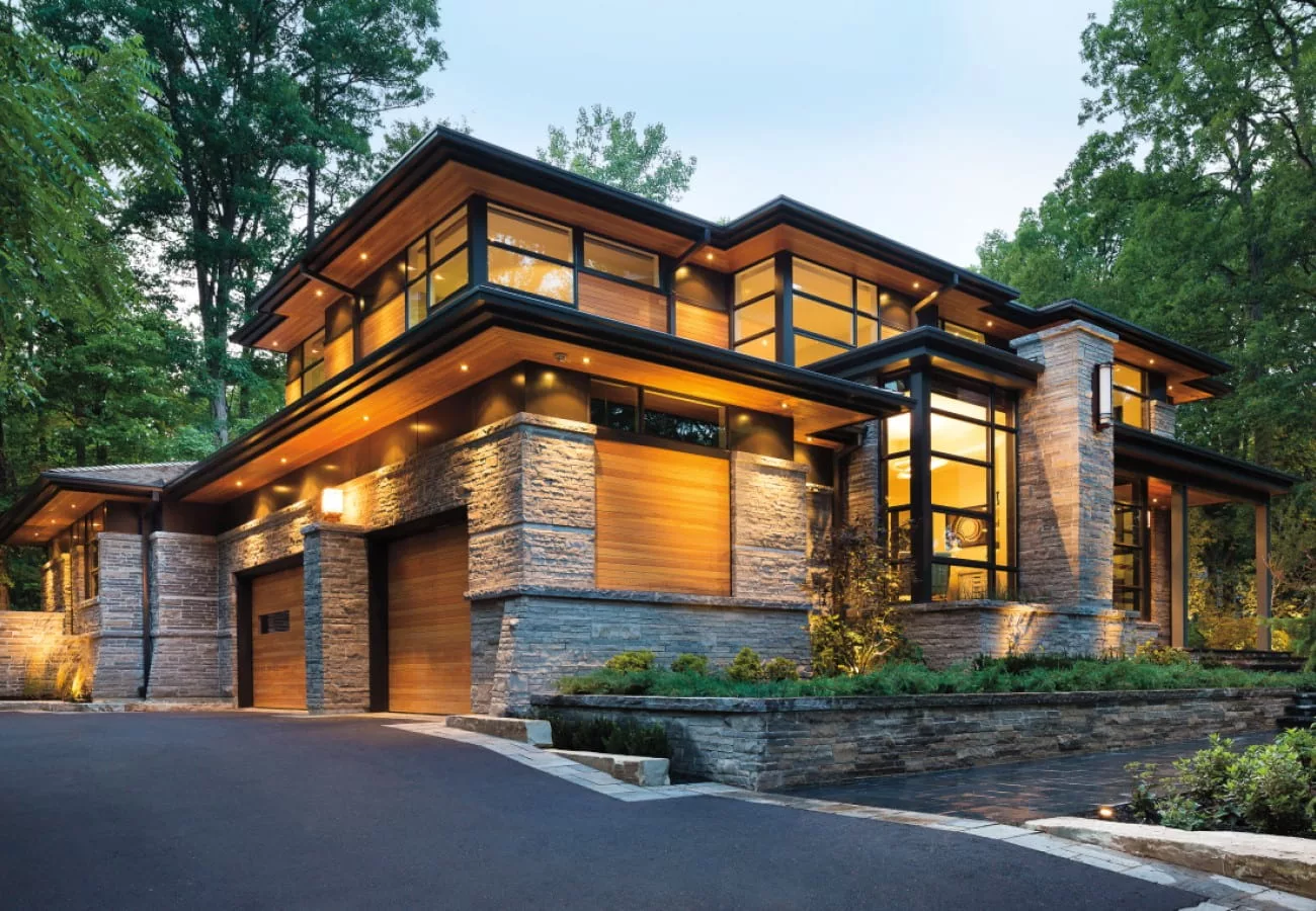 Dark custom energy-efficient windows installed in a modern home interior