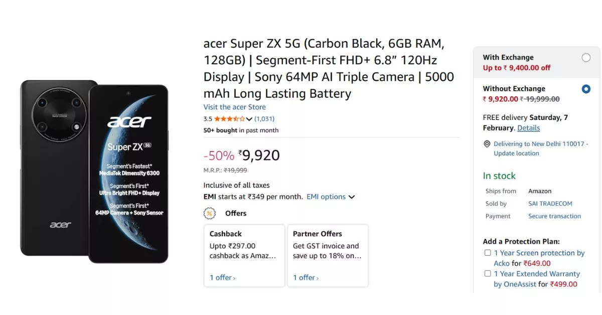 Acer Super ZX 5G Specifications