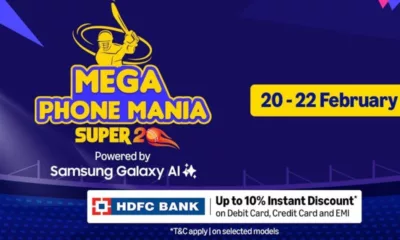 Amazon's Mega Phone Mania – Super 20 sale offers discounts of up to ₹28,000 on iPhones, Samsung phones, OnePlus phones, and more.